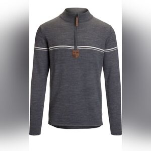 Obermeyer Zurich 1/2 Zip Merino Wool Blend Long Sleeve Striped Sweater Size M